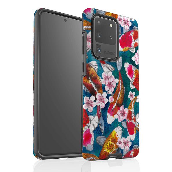 Samsung phone case-Shinzo-Product Details Raised bevel to protect screen from scratches. Impact resistant polycarbonate shell and shock absorbing inner TPU liner. Secure fit with design wrapping around side of the case and full access to ports. Compatible with Qi-standard wireless charging. Thickness 1/8 inch (3mm), weight 30g. Compatibility See drop down menu for options, please select the right case as we print to order.-Stringberry