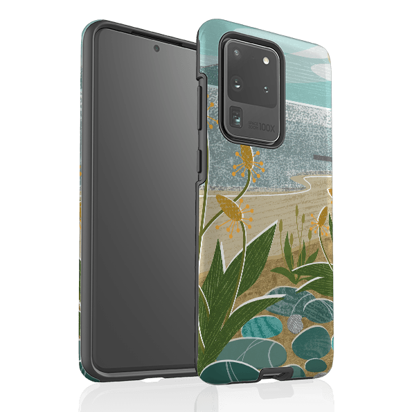 Samsung phone case-Shoreline By Liane Payne-Product Details Raised bevel to protect screen from scratches. Impact resistant polycarbonate shell and shock absorbing inner TPU liner. Secure fit with design wrapping around side of the case and full access to ports. Compatible with Qi-standard wireless charging. Thickness 1/8 inch (3mm), weight 30g. Compatibility See drop down menu for options, please select the right case as we print to order.-Stringberry