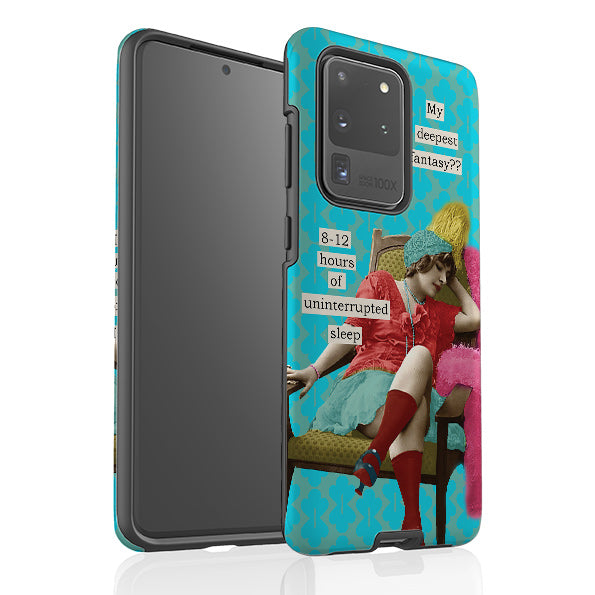 Samsung phone case-Sleep By Clare Jordan-Product Details Raised bevel to protect screen from scratches. Impact resistant polycarbonate shell and shock absorbing inner TPU liner. Secure fit with design wrapping around side of the case and full access to ports. Compatible with Qi-standard wireless charging. Thickness 1/8 inch (3mm), weight 30g. Compatibility See drop down menu for options, please select the right case as we print to order.-Stringberry