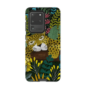 Samsung phone case-Sleepy Leopard By Bex Parkin-Product Details Raised bevel to protect screen from scratches. Impact resistant polycarbonate shell and shock absorbing inner TPU liner. Secure fit with design wrapping around side of the case and full access to ports. Compatible with Qi-standard wireless charging. Thickness 1/8 inch (3mm), weight 30g. Compatibility See drop down menu for options, please select the right case as we print to order.-Stringberry