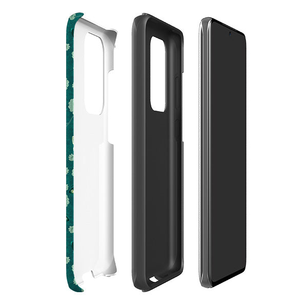 Samsung phone case-Small Moths 2 By Katherine Quinn-Product Details Raised bevel to protect screen from scratches. Impact resistant polycarbonate shell and shock absorbing inner TPU liner. Secure fit with design wrapping around side of the case and full access to ports. Compatible with Qi-standard wireless charging. Thickness 1/8 inch (3mm), weight 30g. Compatibility See drop down menu for options, please select the right case as we print to order.-Stringberry