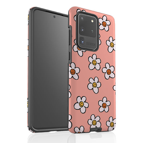 Samsung phone case-Smiley-Product Details Raised bevel to protect screen from scratches. Impact resistant polycarbonate shell and shock absorbing inner TPU liner. Secure fit with design wrapping around side of the case and full access to ports. Compatible with Qi-standard wireless charging. Thickness 1/8 inch (3mm), weight 30g. Compatibility See drop down menu for options, please select the right case as we print to order.-Stringberry