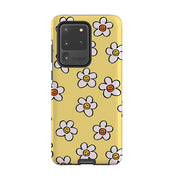 Samsung phone case-Smiley Mellow Yellow-Product Details Raised bevel to protect screen from scratches. Impact resistant polycarbonate shell and shock absorbing inner TPU liner. Secure fit with design wrapping around side of the case and full access to ports. Compatible with Qi-standard wireless charging. Thickness 1/8 inch (3mm), weight 30g. Compatibility See drop down menu for options, please select the right case as we print to order.-Stringberry