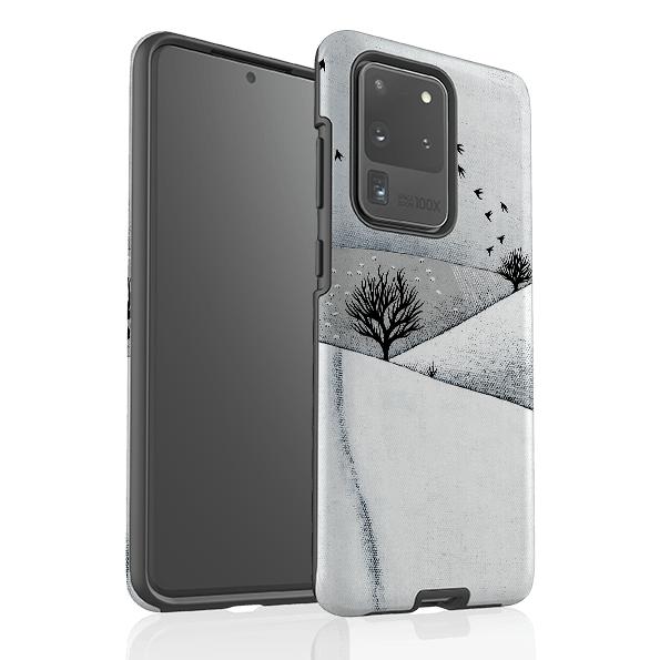 Samsung phone case-Snowy Landscape By Natasha Newton-Product Details Raised bevel to protect screen from scratches. Impact resistant polycarbonate shell and shock absorbing inner TPU liner. Secure fit with design wrapping around side of the case and full access to ports. Compatible with Qi-standard wireless charging. Thickness 1/8 inch (3mm), weight 30g. Compatibility See drop down menu for options, please select the right case as we print to order.-Stringberry