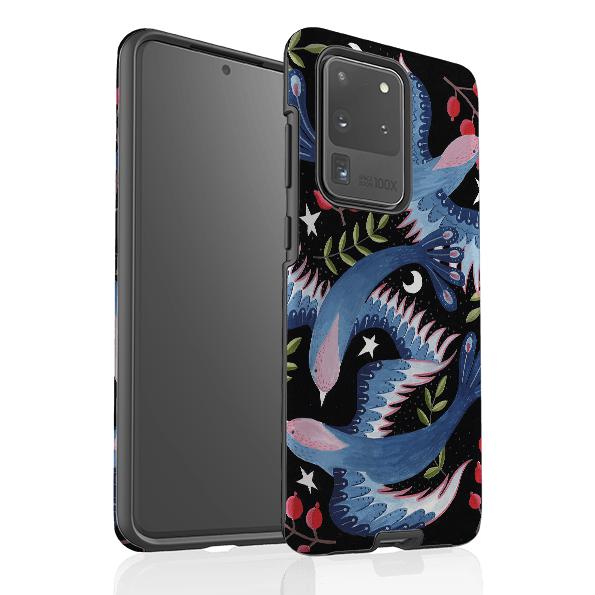 Samsung phone case-Soaring Birds By Catherine Rowe-Product Details Raised bevel to protect screen from scratches. Impact resistant polycarbonate shell and shock absorbing inner TPU liner. Secure fit with design wrapping around side of the case and full access to ports. Compatible with Qi-standard wireless charging. Thickness 1/8 inch (3mm), weight 30g. Compatibility See drop down menu for options, please select the right case as we print to order.-Stringberry