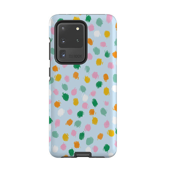 Samsung phone case-Spotty Co-ordinate By Lee Foster Wilson-Product Details Raised bevel to protect screen from scratches. Impact resistant polycarbonate shell and shock absorbing inner TPU liner. Secure fit with design wrapping around side of the case and full access to ports. Compatible with Qi-standard wireless charging. Thickness 1/8 inch (3mm), weight 30g. Compatibility See drop down menu for options, please select the right case as we print to order.-Stringberry