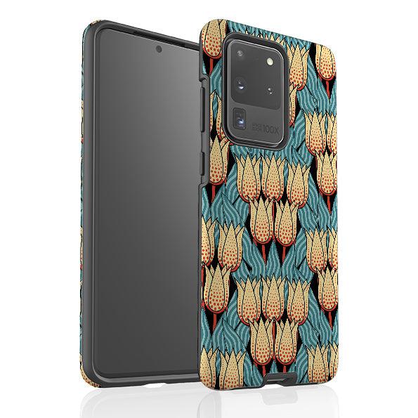 Samsung phone case-Spotty Tulip By Cressida Bell-Product Details Raised bevel to protect screen from scratches. Impact resistant polycarbonate shell and shock absorbing inner TPU liner. Secure fit with design wrapping around side of the case and full access to ports. Compatible with Qi-standard wireless charging. Thickness 1/8 inch (3mm), weight 30g. Compatibility See drop down menu for options, please select the right case as we print to order.-Stringberry