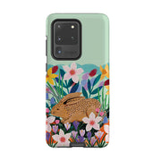 Samsung phone case-Spring Bunny By Lee Foster Wilson-Product Details Raised bevel to protect screen from scratches. Impact resistant polycarbonate shell and shock absorbing inner TPU liner. Secure fit with design wrapping around side of the case and full access to ports. Compatible with Qi-standard wireless charging. Thickness 1/8 inch (3mm), weight 30g. Compatibility See drop down menu for options, please select the right case as we print to order.-Stringberry