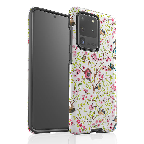 Samsung phone case-Spring Pattern By Elisabeth Haager-Product Details Raised bevel to protect screen from scratches. Impact resistant polycarbonate shell and shock absorbing inner TPU liner. Secure fit with design wrapping around side of the case and full access to ports. Compatible with Qi-standard wireless charging. Thickness 1/8 inch (3mm), weight 30g. Compatibility See drop down menu for options, please select the right case as we print to order.-Stringberry