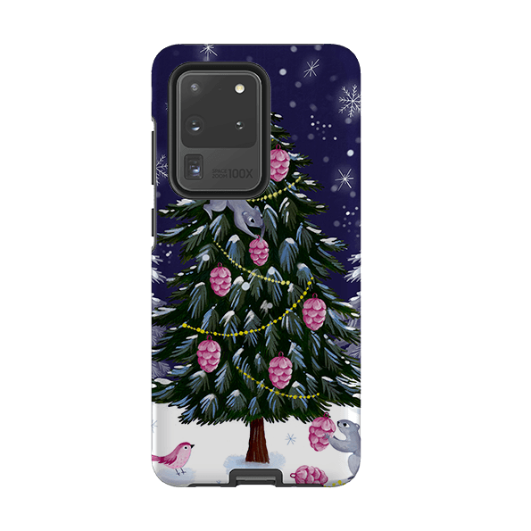 Samsung phone case-Squirrel Tree By Bex Parkin-Product Details Raised bevel to protect screen from scratches. Impact resistant polycarbonate shell and shock absorbing inner TPU liner. Secure fit with design wrapping around side of the case and full access to ports. Compatible with Qi-standard wireless charging. Thickness 1/8 inch (3mm), weight 30g. Compatibility See drop down menu for options, please select the right case as we print to order.-Stringberry