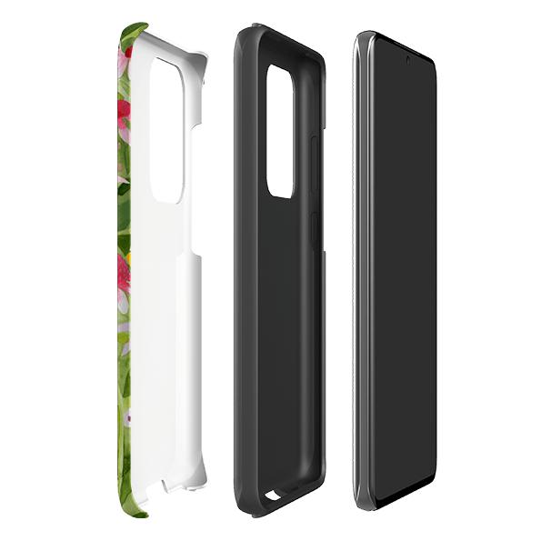 Samsung phone case-Summer Echinacea By Bex Parkin-Product Details Raised bevel to protect screen from scratches. Impact resistant polycarbonate shell and shock absorbing inner TPU liner. Secure fit with design wrapping around side of the case and full access to ports. Compatible with Qi-standard wireless charging. Thickness 1/8 inch (3mm), weight 30g. Compatibility See drop down menu for options, please select the right case as we print to order.-Stringberry