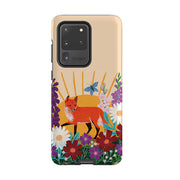 Samsung phone case-Summer Fox By Lee Foster Wilson-Product Details Raised bevel to protect screen from scratches. Impact resistant polycarbonate shell and shock absorbing inner TPU liner. Secure fit with design wrapping around side of the case and full access to ports. Compatible with Qi-standard wireless charging. Thickness 1/8 inch (3mm), weight 30g. Compatibility See drop down menu for options, please select the right case as we print to order.-Stringberry