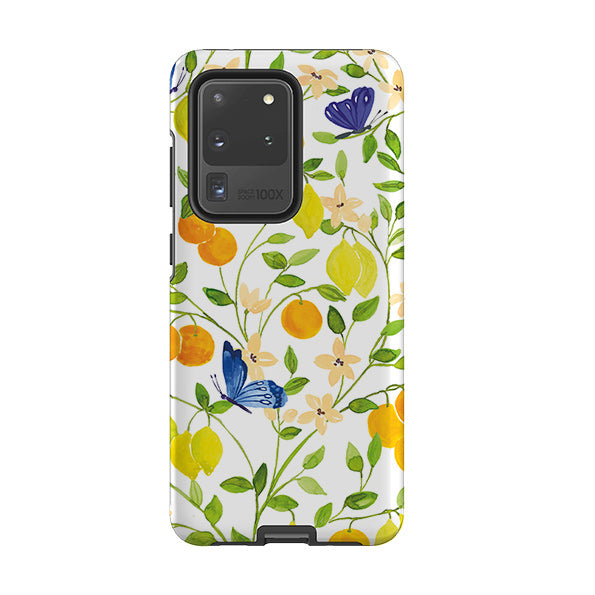 Samsung phone case-Summer Pattern By Elisabeth Haager-Product Details Raised bevel to protect screen from scratches. Impact resistant polycarbonate shell and shock absorbing inner TPU liner. Secure fit with design wrapping around side of the case and full access to ports. Compatible with Qi-standard wireless charging. Thickness 1/8 inch (3mm), weight 30g. Compatibility See drop down menu for options, please select the right case as we print to order.-Stringberry