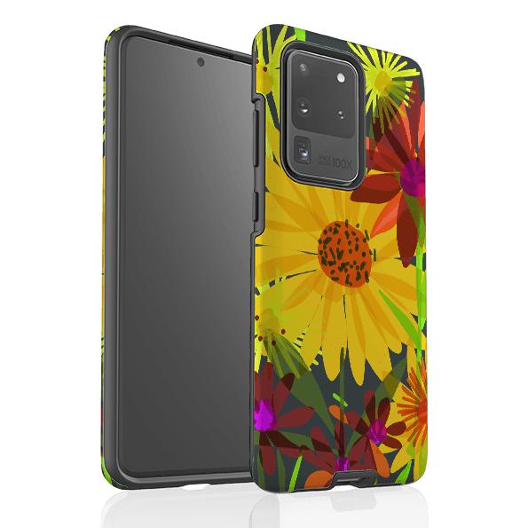 Samsung phone case-Sunflowers By Sarah Campbell-Product Details Raised bevel to protect screen from scratches. Impact resistant polycarbonate shell and shock absorbing inner TPU liner. Secure fit with design wrapping around side of the case and full access to ports. Compatible with Qi-standard wireless charging. Thickness 1/8 inch (3mm), weight 30g. Compatibility See drop down menu for options, please select the right case as we print to order.-Stringberry