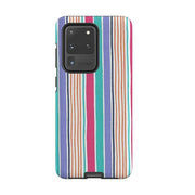 Samsung phone case-Sunrays Blue By Sarah Campbell-Product Details Raised bevel to protect screen from scratches. Impact resistant polycarbonate shell and shock absorbing inner TPU liner. Secure fit with design wrapping around side of the case and full access to ports. Compatible with Qi-standard wireless charging. Thickness 1/8 inch (3mm), weight 30g. Compatibility See drop down menu for options, please select the right case as we print to order.-Stringberry