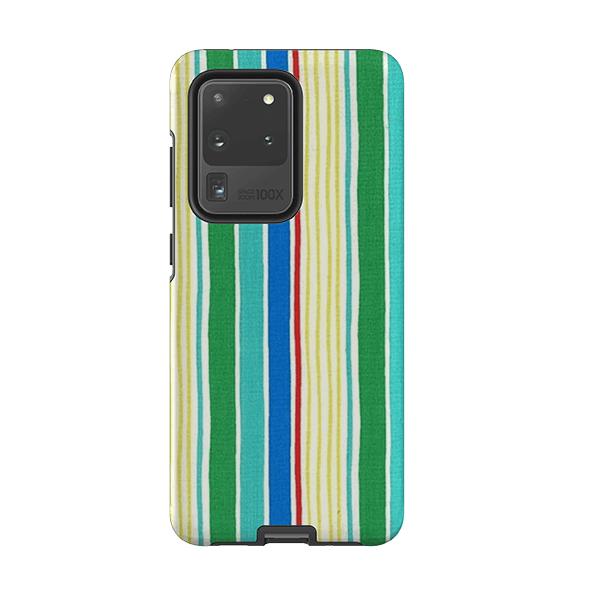 Samsung phone case-Sunrays Green By Sarah Campbell-Product Details Raised bevel to protect screen from scratches. Impact resistant polycarbonate shell and shock absorbing inner TPU liner. Secure fit with design wrapping around side of the case and full access to ports. Compatible with Qi-standard wireless charging. Thickness 1/8 inch (3mm), weight 30g. Compatibility See drop down menu for options, please select the right case as we print to order.-Stringberry