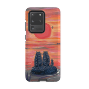 Samsung phone case-Sunset Cats By Mary Stubberfield-Product Details Raised bevel to protect screen from scratches. Impact resistant polycarbonate shell and shock absorbing inner TPU liner. Secure fit with design wrapping around side of the case and full access to ports. Compatible with Qi-standard wireless charging. Thickness 1/8 inch (3mm), weight 30g. Compatibility See drop down menu for options, please select the right case as we print to order.-Stringberry