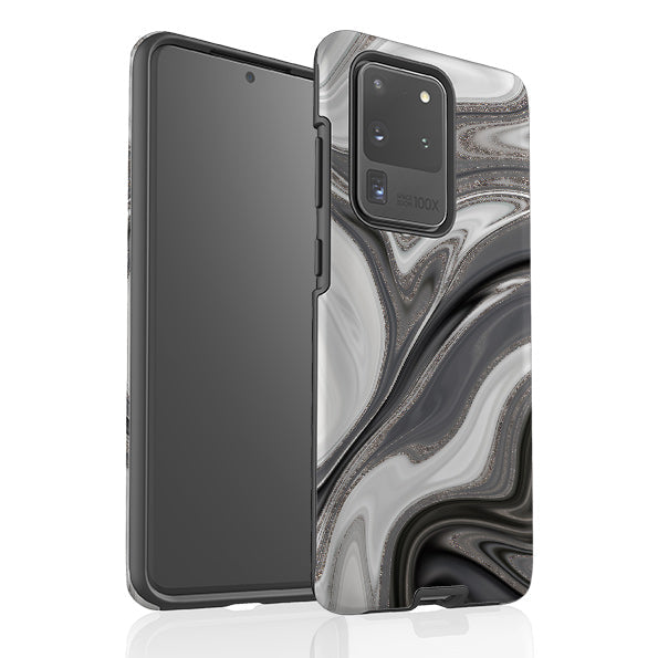 Samsung phone case-Swash (case does not glitter)-Product Details Raised bevel to protect screen from scratches. Impact resistant polycarbonate shell and shock absorbing inner TPU liner. Secure fit with design wrapping around side of the case and full access to ports. Compatible with Qi-standard wireless charging. Thickness 1/8 inch (3mm), weight 30g. Compatibility See drop down menu for options, please select the right case as we print to order.-Stringberry