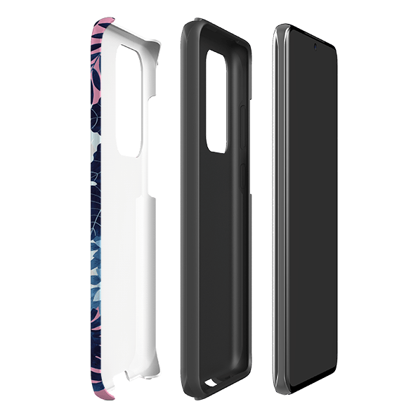 Samsung phone case-Swimming Tiger By Bex Parkin-Product Details Raised bevel to protect screen from scratches. Impact resistant polycarbonate shell and shock absorbing inner TPU liner. Secure fit with design wrapping around side of the case and full access to ports. Compatible with Qi-standard wireless charging. Thickness 1/8 inch (3mm), weight 30g. Compatibility See drop down menu for options, please select the right case as we print to order.-Stringberry