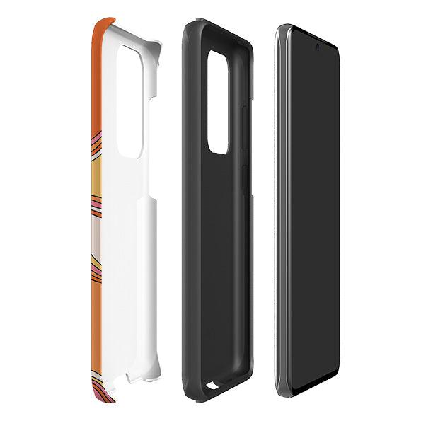 Samsung phone case-Swirl-Product Details Raised bevel to protect screen from scratches. Impact resistant polycarbonate shell and shock absorbing inner TPU liner. Secure fit with design wrapping around side of the case and full access to ports. Compatible with Qi-standard wireless charging. Thickness 1/8 inch (3mm), weight 30g. Compatibility See drop down menu for options, please select the right case as we print to order.-Stringberry