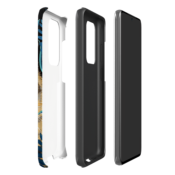 Samsung phone case-Tabby Cat By Mary Stubberfield-Product Details Raised bevel to protect screen from scratches. Impact resistant polycarbonate shell and shock absorbing inner TPU liner. Secure fit with design wrapping around side of the case and full access to ports. Compatible with Qi-standard wireless charging. Thickness 1/8 inch (3mm), weight 30g. Compatibility See drop down menu for options, please select the right case as we print to order.-Stringberry