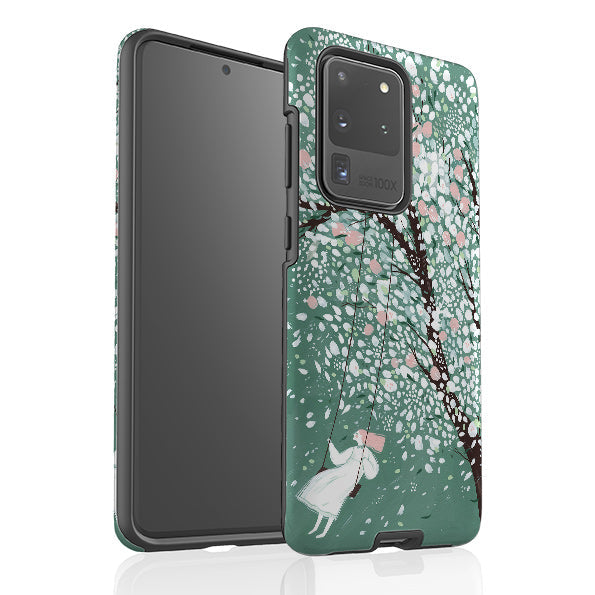 Samsung phone case-The Apricot Tree By Madalina Andronic-Product Details Raised bevel to protect screen from scratches. Impact resistant polycarbonate shell and shock absorbing inner TPU liner. Secure fit with design wrapping around side of the case and full access to ports. Compatible with Qi-standard wireless charging. Thickness 1/8 inch (3mm), weight 30g. Compatibility See drop down menu for options, please select the right case as we print to order.-Stringberry