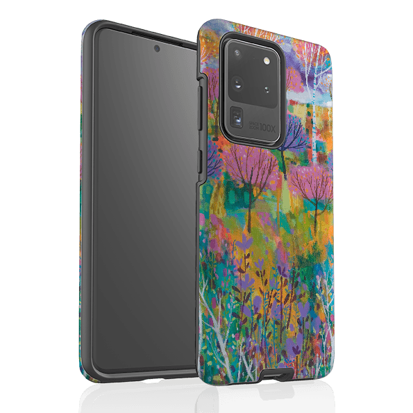 Samsung phone case-Trees By Claire West-Product Details Raised bevel to protect screen from scratches. Impact resistant polycarbonate shell and shock absorbing inner TPU liner. Secure fit with design wrapping around side of the case and full access to ports. Compatible with Qi-standard wireless charging. Thickness 1/8 inch (3mm), weight 30g. Compatibility See drop down menu for options, please select the right case as we print to order.-Stringberry