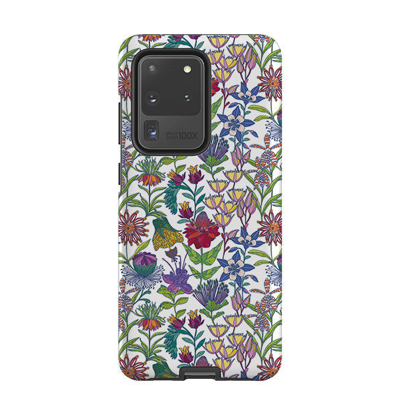 Samsung phone case-Tropic-1 By Natalie Pedetti Prack-Product Details Raised bevel to protect screen from scratches. Impact resistant polycarbonate shell and shock absorbing inner TPU liner. Secure fit with design wrapping around side of the case and full access to ports. Compatible with Qi-standard wireless charging. Thickness 1/8 inch (3mm), weight 30g. Compatibility See drop down menu for options, please select the right case as we print to order.-Stringberry
