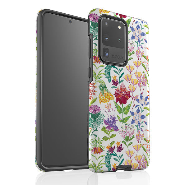 Samsung phone case-Tropic-2 By Natalie Pedetti Prack-Product Details Raised bevel to protect screen from scratches. Impact resistant polycarbonate shell and shock absorbing inner TPU liner. Secure fit with design wrapping around side of the case and full access to ports. Compatible with Qi-standard wireless charging. Thickness 1/8 inch (3mm), weight 30g. Compatibility See drop down menu for options, please select the right case as we print to order.-Stringberry