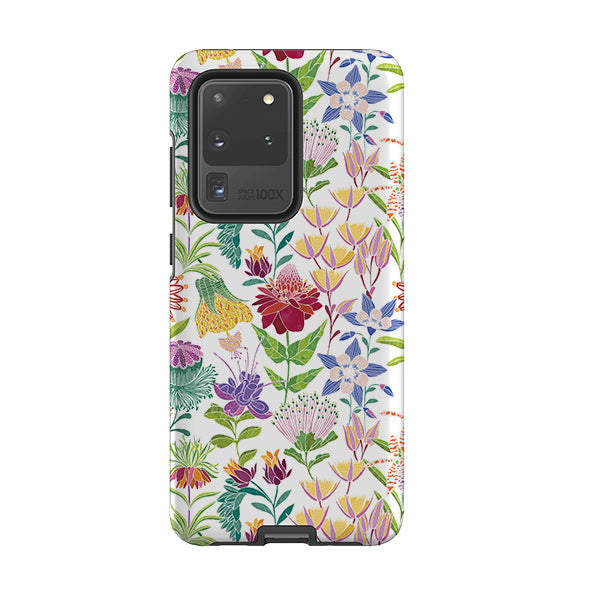Samsung phone case-Tropic-2 By Natalie Pedetti Prack-Product Details Raised bevel to protect screen from scratches. Impact resistant polycarbonate shell and shock absorbing inner TPU liner. Secure fit with design wrapping around side of the case and full access to ports. Compatible with Qi-standard wireless charging. Thickness 1/8 inch (3mm), weight 30g. Compatibility See drop down menu for options, please select the right case as we print to order.-Stringberry