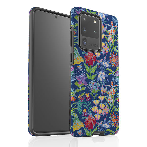 Samsung phone case-Tropic-3 By Natalie Pedetti Prack-Product Details Raised bevel to protect screen from scratches. Impact resistant polycarbonate shell and shock absorbing inner TPU liner. Secure fit with design wrapping around side of the case and full access to ports. Compatible with Qi-standard wireless charging. Thickness 1/8 inch (3mm), weight 30g. Compatibility See drop down menu for options, please select the right case as we print to order.-Stringberry