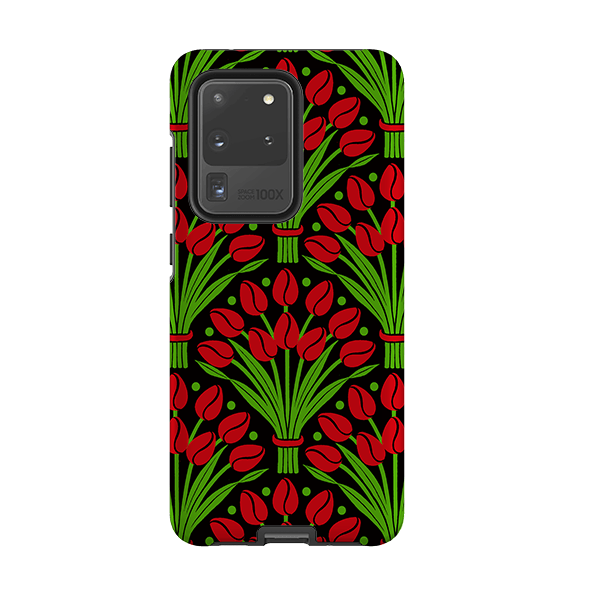 Samsung phone case-Tulips By Cressida Bell-Product Details Raised bevel to protect screen from scratches. Impact resistant polycarbonate shell and shock absorbing inner TPU liner. Secure fit with design wrapping around side of the case and full access to ports. Compatible with Qi-standard wireless charging. Thickness 1/8 inch (3mm), weight 30g. Compatibility See drop down menu for options, please select the right case as we print to order.-Stringberry