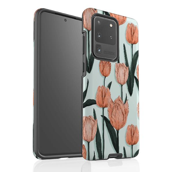 Samsung phone case-Tulips By Jade Mosinski-Product Details Raised bevel to protect screen from scratches. Impact resistant polycarbonate shell and shock absorbing inner TPU liner. Secure fit with design wrapping around side of the case and full access to ports. Compatible with Qi-standard wireless charging. Thickness 1/8 inch (3mm), weight 30g. Compatibility See drop down menu for options, please select the right case as we print to order.-Stringberry