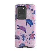 Samsung phone case-Turtles By Lee Foster Wilson-Product Details Raised bevel to protect screen from scratches. Impact resistant polycarbonate shell and shock absorbing inner TPU liner. Secure fit with design wrapping around side of the case and full access to ports. Compatible with Qi-standard wireless charging. Thickness 1/8 inch (3mm), weight 30g. Compatibility See drop down menu for options, please select the right case as we print to order.-Stringberry