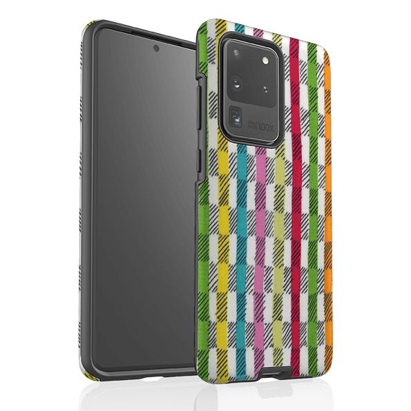 Samsung phone case-Twill By Sarah Campbell-Product Details Raised bevel to protect screen from scratches. Impact resistant polycarbonate shell and shock absorbing inner TPU liner. Secure fit with design wrapping around side of the case and full access to ports. Compatible with Qi-standard wireless charging. Thickness 1/8 inch (3mm), weight 30g. Compatibility See drop down menu for options, please select the right case as we print to order.-Stringberry