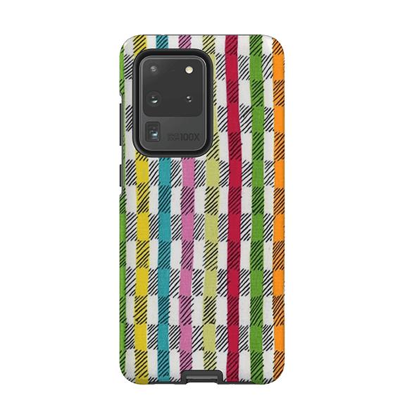 Samsung phone case-Twill By Sarah Campbell-Product Details Raised bevel to protect screen from scratches. Impact resistant polycarbonate shell and shock absorbing inner TPU liner. Secure fit with design wrapping around side of the case and full access to ports. Compatible with Qi-standard wireless charging. Thickness 1/8 inch (3mm), weight 30g. Compatibility See drop down menu for options, please select the right case as we print to order.-Stringberry