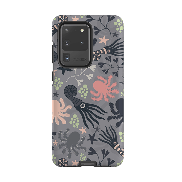 Samsung phone case-Under The Sea By Suzy Taylor-Product Details Raised bevel to protect screen from scratches. Impact resistant polycarbonate shell and shock absorbing inner TPU liner. Secure fit with design wrapping around side of the case and full access to ports. Compatible with Qi-standard wireless charging. Thickness 1/8 inch (3mm), weight 30g. Compatibility See drop down menu for options, please select the right case as we print to order.-Stringberry