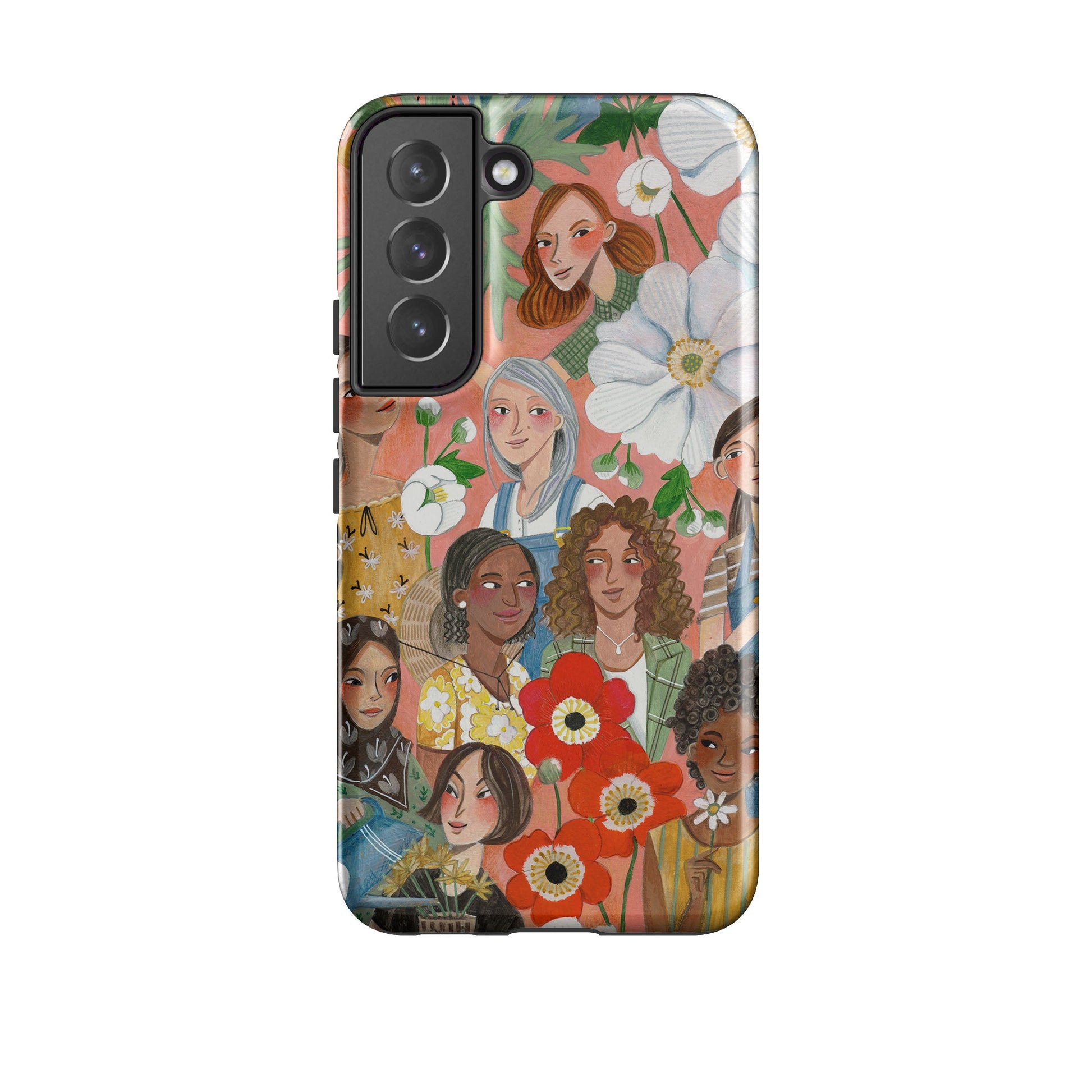 Samsung phone case-United By Caroline Bonne Muller-Product Details Raised bevel to protect screen from scratches. Impact resistant polycarbonate shell and shock absorbing inner TPU liner. Secure fit with design wrapping around side of the case and full access to ports. Compatible with Qi-standard wireless charging. Thickness 1/8 inch (3mm), weight 30g. Compatibility See drop down menu for options, please select the right case as we print to order.-Stringberry
