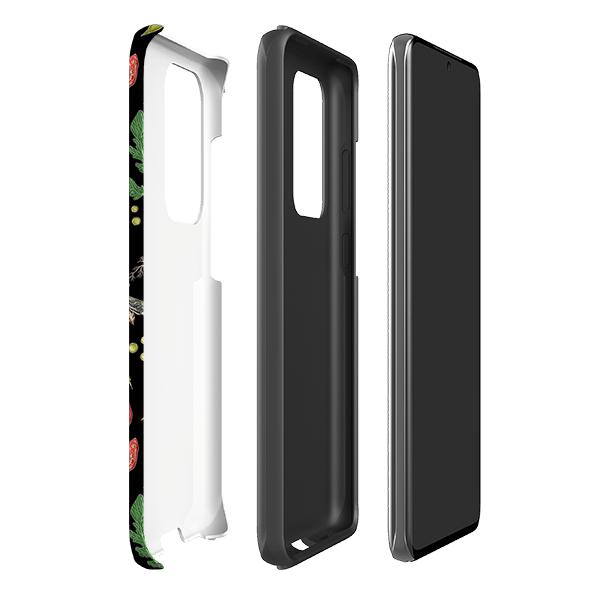 Samsung phone case-Vegetables By Catherine Rowe-Product Details Raised bevel to protect screen from scratches. Impact resistant polycarbonate shell and shock absorbing inner TPU liner. Secure fit with design wrapping around side of the case and full access to ports. Compatible with Qi-standard wireless charging. Thickness 1/8 inch (3mm), weight 30g. Compatibility See drop down menu for options, please select the right case as we print to order.-Stringberry
