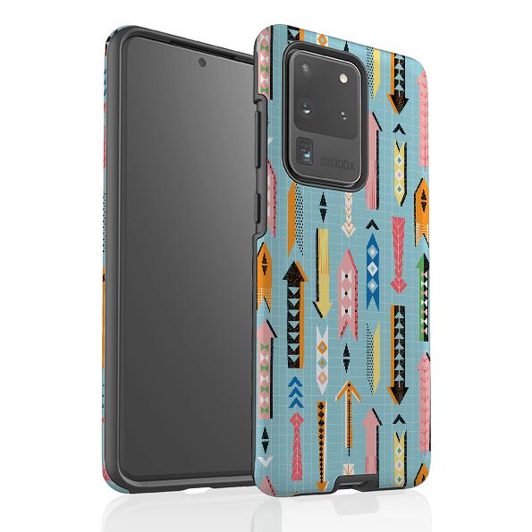 Samsung phone case-Which Way By Ali Brookes-Product Details Raised bevel to protect screen from scratches. Impact resistant polycarbonate shell and shock absorbing inner TPU liner. Secure fit with design wrapping around side of the case and full access to ports. Compatible with Qi-standard wireless charging. Thickness 1/8 inch (3mm), weight 30g. Compatibility See drop down menu for options, please select the right case as we print to order.-Stringberry