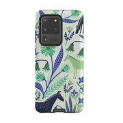 Samsung phone case-Wild Ponies Green By Lee Foster Wilson-Product Details Raised bevel to protect screen from scratches. Impact resistant polycarbonate shell and shock absorbing inner TPU liner. Secure fit with design wrapping around side of the case and full access to ports. Compatible with Qi-standard wireless charging. Thickness 1/8 inch (3mm), weight 30g. Compatibility See drop down menu for options, please select the right case as we print to order.-Stringberry