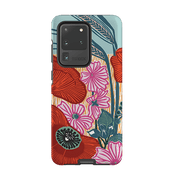 Samsung phone case-Wild Poppies By Kate Heiss-Product Details Raised bevel to protect screen from scratches. Impact resistant polycarbonate shell and shock absorbing inner TPU liner. Secure fit with design wrapping around side of the case and full access to ports. Compatible with Qi-standard wireless charging. Thickness 1/8 inch (3mm), weight 30g. Compatibility See drop down menu for options, please select the right case as we print to order.-Stringberry