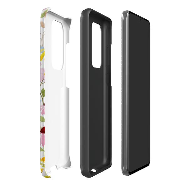 Samsung phone case-Wildflower Pattern By Bex Parkin-Product Details Raised bevel to protect screen from scratches. Impact resistant polycarbonate shell and shock absorbing inner TPU liner. Secure fit with design wrapping around side of the case and full access to ports. Compatible with Qi-standard wireless charging. Thickness 1/8 inch (3mm), weight 30g. Compatibility See drop down menu for options, please select the right case as we print to order.-Stringberry