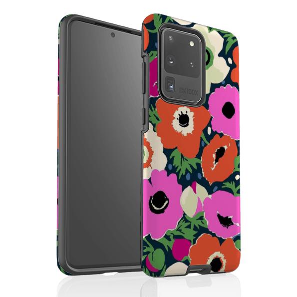 Samsung phone case-Windflowers By Sarah Campbell-Product Details Raised bevel to protect screen from scratches. Impact resistant polycarbonate shell and shock absorbing inner TPU liner. Secure fit with design wrapping around side of the case and full access to ports. Compatible with Qi-standard wireless charging. Thickness 1/8 inch (3mm), weight 30g. Compatibility See drop down menu for options, please select the right case as we print to order.-Stringberry