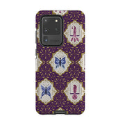 Samsung phone case-Wingframes Purple By Jenny Zemanek-Product Details Raised bevel to protect screen from scratches. Impact resistant polycarbonate shell and shock absorbing inner TPU liner. Secure fit with design wrapping around side of the case and full access to ports. Compatible with Qi-standard wireless charging. Thickness 1/8 inch (3mm), weight 30g. Compatibility See drop down menu for options, please select the right case as we print to order.-Stringberry