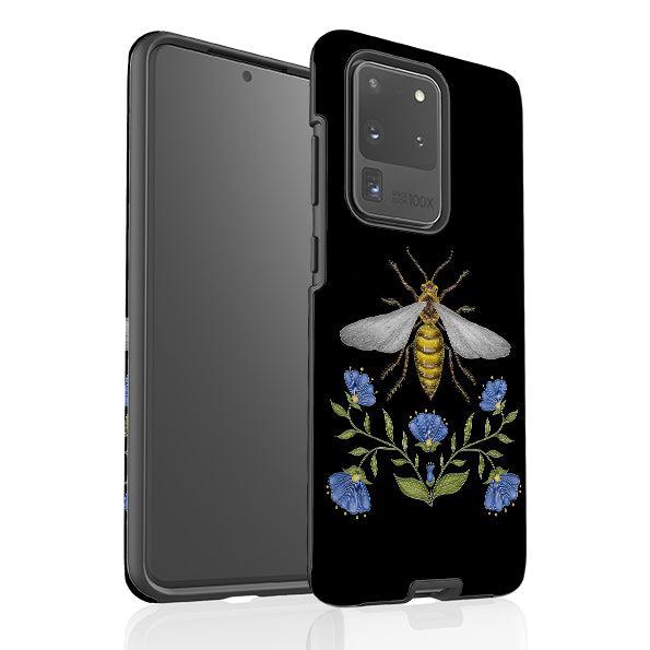 Samsung phone case-Wings Of Freedom Black By Catherine Rowe-Product Details Raised bevel to protect screen from scratches. Impact resistant polycarbonate shell and shock absorbing inner TPU liner. Secure fit with design wrapping around side of the case and full access to ports. Compatible with Qi-standard wireless charging. Thickness 1/8 inch (3mm), weight 30g. Compatibility See drop down menu for options, please select the right case as we print to order.-Stringberry