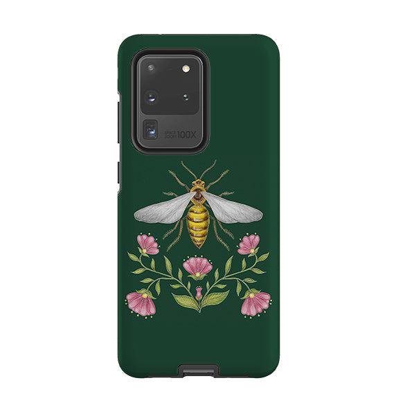 Samsung phone case-Wings Of Freedom Emerald By Catherine Rowe-Product Details Raised bevel to protect screen from scratches. Impact resistant polycarbonate shell and shock absorbing inner TPU liner. Secure fit with design wrapping around side of the case and full access to ports. Compatible with Qi-standard wireless charging. Thickness 1/8 inch (3mm), weight 30g. Compatibility See drop down menu for options, please select the right case as we print to order.-Stringberry