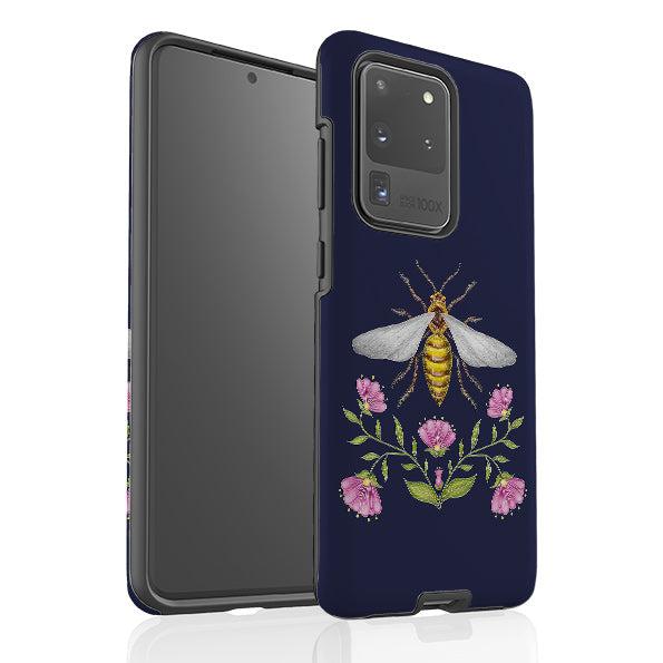 Samsung phone case-Wings Of Freedom Navy By Catherine Rowe-Product Details Raised bevel to protect screen from scratches. Impact resistant polycarbonate shell and shock absorbing inner TPU liner. Secure fit with design wrapping around side of the case and full access to ports. Compatible with Qi-standard wireless charging. Thickness 1/8 inch (3mm), weight 30g. Compatibility See drop down menu for options, please select the right case as we print to order.-Stringberry