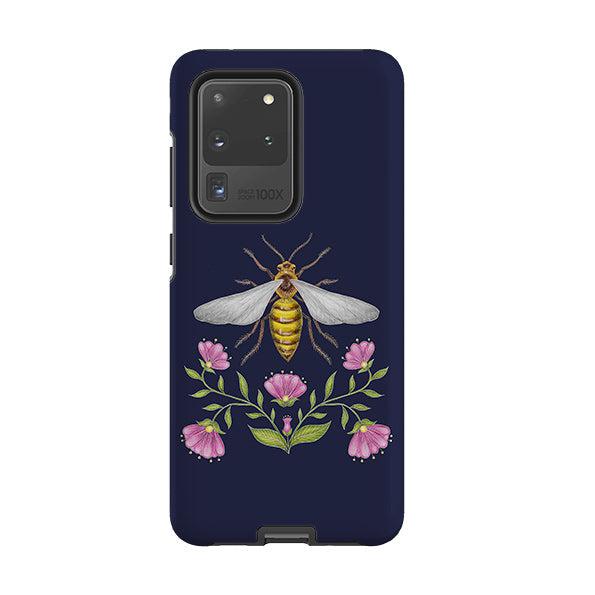 Samsung phone case-Wings Of Freedom Navy By Catherine Rowe-Product Details Raised bevel to protect screen from scratches. Impact resistant polycarbonate shell and shock absorbing inner TPU liner. Secure fit with design wrapping around side of the case and full access to ports. Compatible with Qi-standard wireless charging. Thickness 1/8 inch (3mm), weight 30g. Compatibility See drop down menu for options, please select the right case as we print to order.-Stringberry