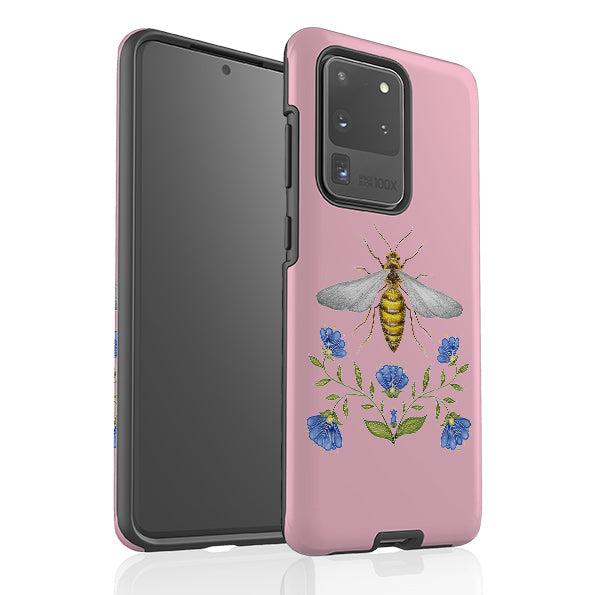 Samsung phone case-Wings Of Freedom Pink By Catherine Rowe-Product Details Raised bevel to protect screen from scratches. Impact resistant polycarbonate shell and shock absorbing inner TPU liner. Secure fit with design wrapping around side of the case and full access to ports. Compatible with Qi-standard wireless charging. Thickness 1/8 inch (3mm), weight 30g. Compatibility See drop down menu for options, please select the right case as we print to order.-Stringberry